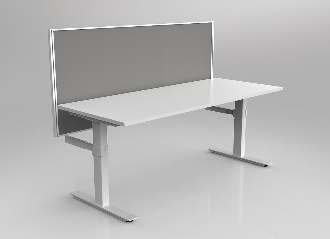 Agile Fixed Height Workstation - rectangle leg - with Studio 50 Screen